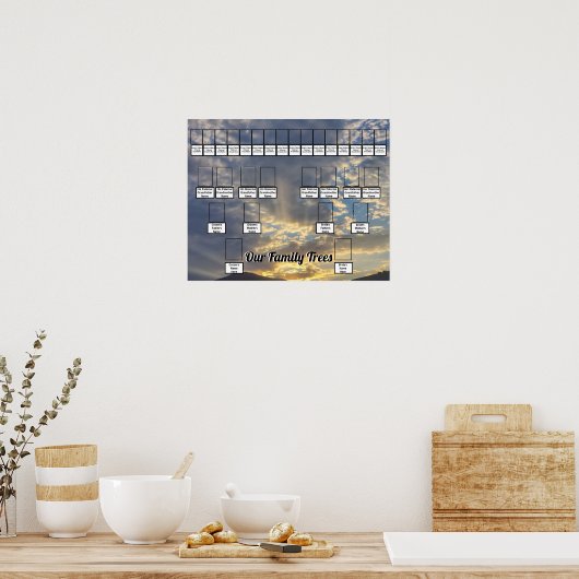 Sunset Rays Through Clouds Foto 2 Family Trees Poster (Keuken)