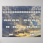 Sunset Rays Through Clouds Foto 2 Family Trees Poster (Voorkant)