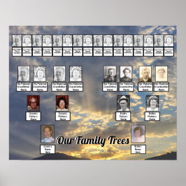 Sunset Rays Through Clouds Foto 2 Family Trees Poster