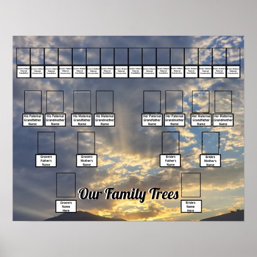 Sunset Rays Through Clouds Foto 2 Family Trees Poster (Voorkant)