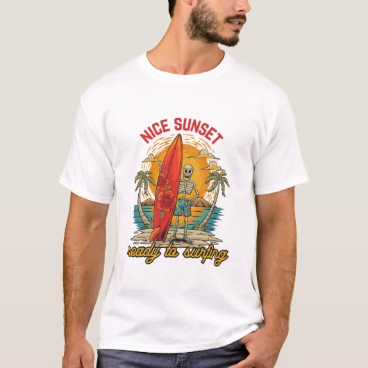 sunset ready to surfing t-shirt (Voorkant)