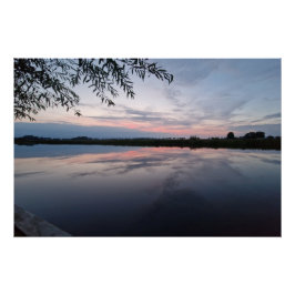 Sunset reflection perfect poster