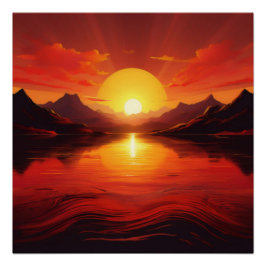Sunset Reflection – Tranquil Natuur Art Perfect Poster