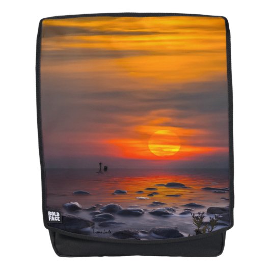 Sunset Reflections on a Rocky Shore Rugtassen (Voorkant)