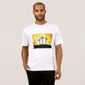 Sunset Religious Crosses Mannen Actief T-shirt (Voorkant volledig)