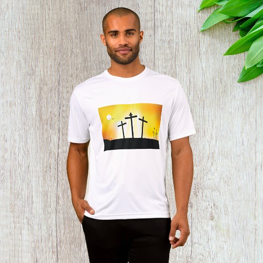 Sunset Religious Crosses Mannen Actief T-shirt