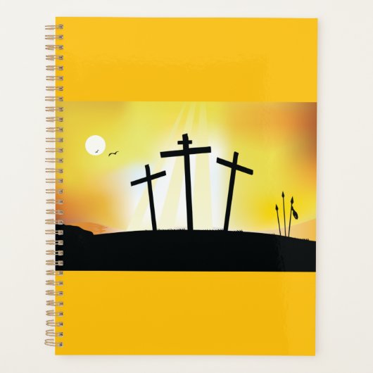 Sunset Religious Crosses Spiral Planner (Voorkant)