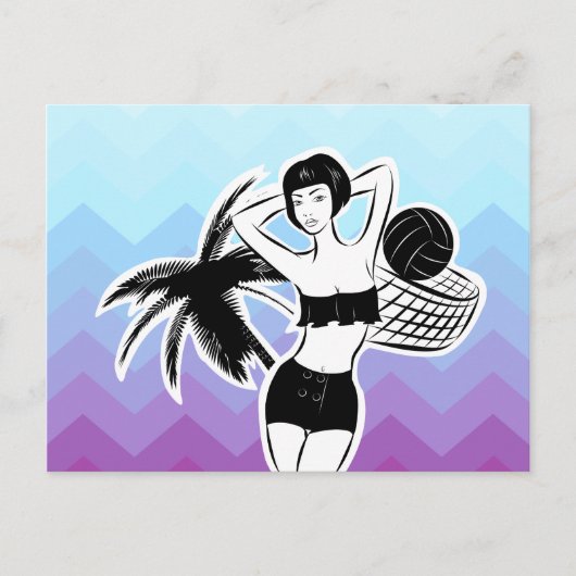 Sunset Resort Chevron Print Briefkaart (Voorkant)