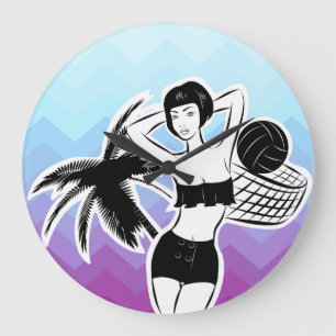 Sunset Resort Chevron Print Grote Klok