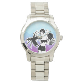 Sunset Resort Chevron Print Horloge