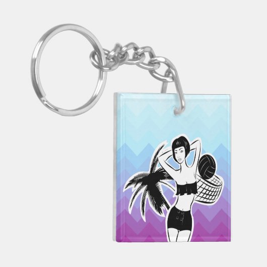 Sunset Resort Chevron Print Sleutelhanger (Voorkant Links)