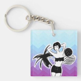 Sunset Resort Chevron Print Sleutelhanger