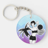 Sunset Resort Chevron Print Sleutelhanger (Voorkant)