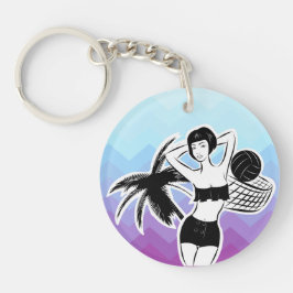 Sunset Resort Chevron Print Sleutelhanger