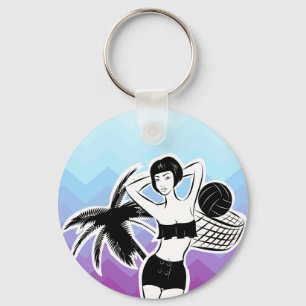 Sunset Resort Chevron Print Sleutelhanger