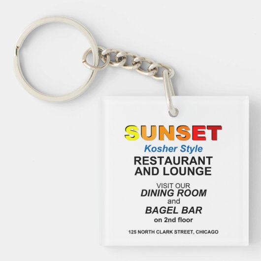 Sunset Restaurant and Lounge, Chicago, Verenigde S Sleutelhanger (Voorkant)