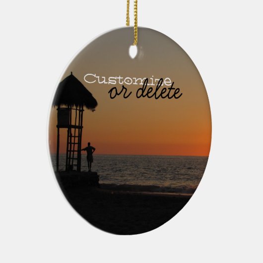 Sunset Resting Spot Personaliseerbaar Keramisch Ornament (Rechts)