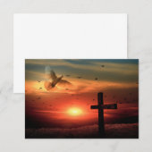 Sunset Resurrection Dove and Cross Bedankkaart (Voorkant / Achterkant)