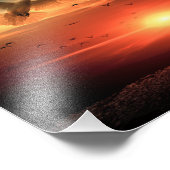 Sunset Resurrection Dove and Cross Foto Afdruk (Hoek)