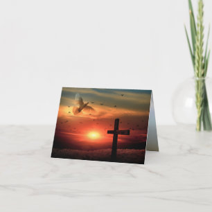 Sunset Resurrection Dove and Cross Kaart