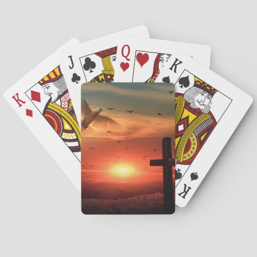 Sunset Resurrection Dove and Cross Pokerkaarten (Achterkant)