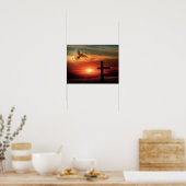 Sunset Resurrection Dove and Cross Poster (Keuken)