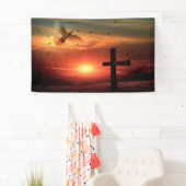 Sunset Resurrection Dove and Cross Spandoek (Insitu)