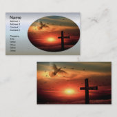 Sunset Resurrection Dove and Cross Visitekaartje (Voorkant / Achterkant)
