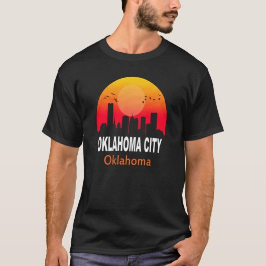  Sunset Retro City, Oklahoma City, Verenigde State T-shirt (Voorkant)