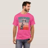 Sunset Retro Giraffe Party Dier Wildlife T-shirt (Voorkant volledig)