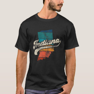 Sunset  Retro Indiana Home State in 70S 80S T-shirt