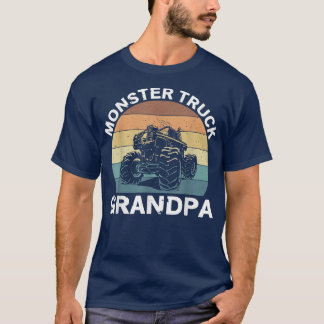  Sunset Retro Monster Truck Grandpa Birthda T-shirt