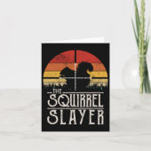 Sunset Retro Style Squirrel Hunting Squirr Kaart (Voorkant)