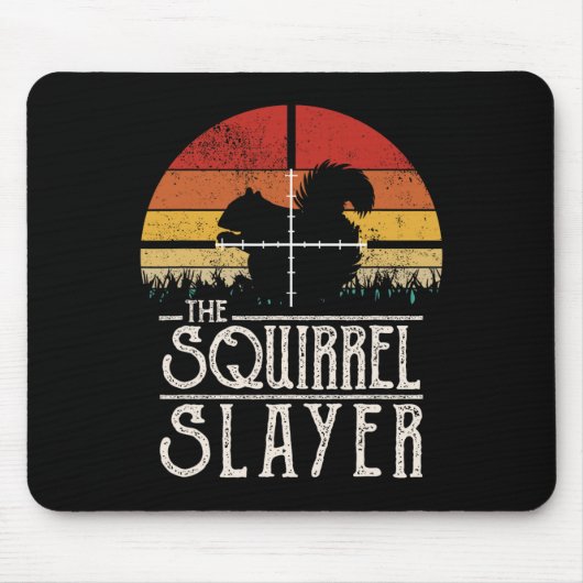 Sunset Retro Style Squirrel Hunting Squirr Muismat (Voorkant)