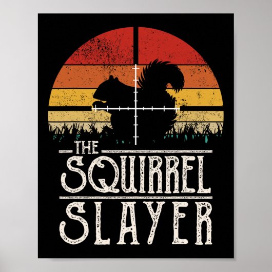  Sunset Retro Style Squirrel Hunting Squirr Poster (Voorkant)