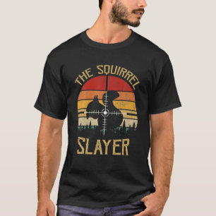 Sunset Retro Style Squirrel Hunting Squirr T-shirt