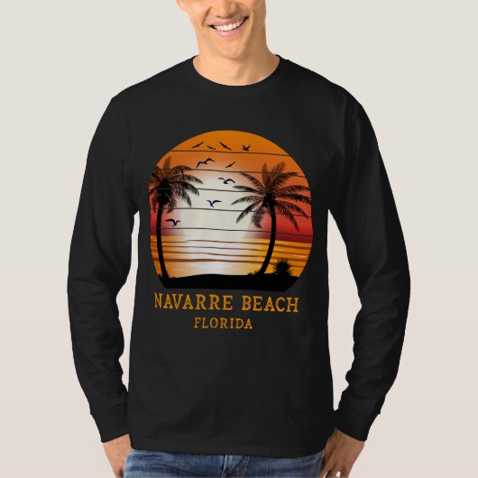  Sunset Retro Summer Navarre Beach Florida T-shirt (Voorkant)