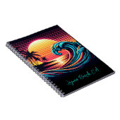 Sunset Retro Surf Wave- Notitieboek (Rechterzijde)