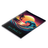 Sunset Retro Surf Wave- Notitieboek (Linkerzijde)