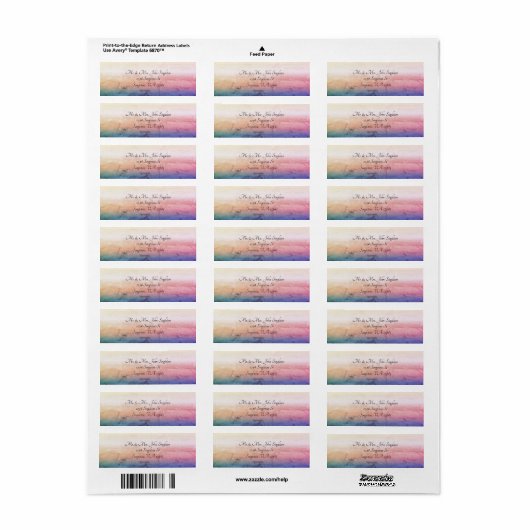 Sunset Return Address Labels (Full Sheet)