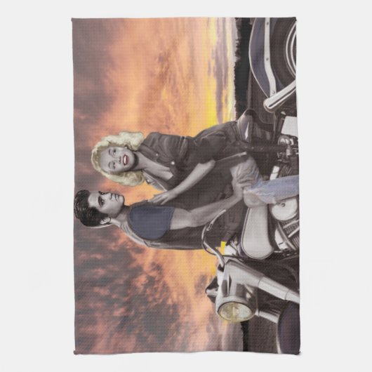 Sunset Ride 2 Theedoek (Verticaal)