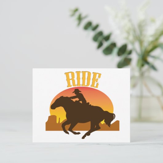 Sunset Ride Briefkaart (Staand voorkant)