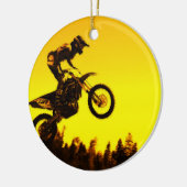 Sunset Ride - Motorcross Rider Keramisch Ornament (Links)