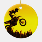 Sunset Ride - Motorcross Rider Keramisch Ornament (Achterkant)