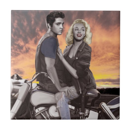 Sunset Ride Tegeltje (Voorkant)