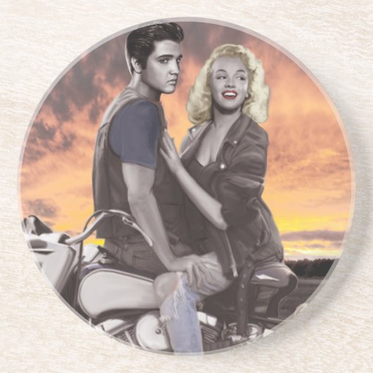 Sunset Ride Zandsteen Onderzetter (Voorkant)