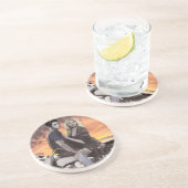 Sunset Ride Zandsteen Onderzetter (Zijkant)