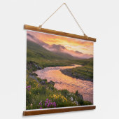 Sunset River Panorama – Nature Poster & Tapestry Hangend Wandkleed (Gebogen)