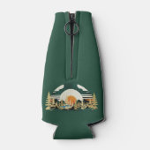 Sunset Road Trip Custom Groene Familie Reünie Flesjeskoeler (Achterkant)