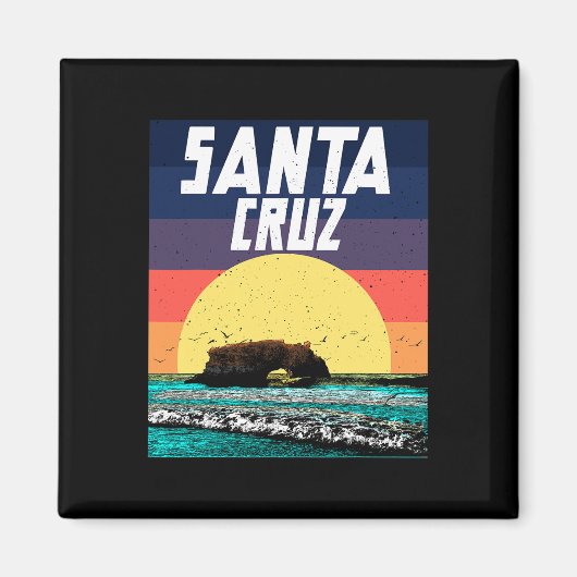Sunset Rock Bridge Santa Cruz Beach Cali Magneet (Voorkant)